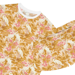 Women's Short Pajama Set - Rosette Cranes