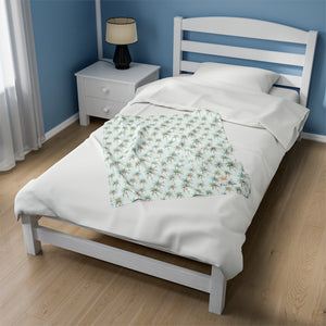 Festive Palms- Velveteen Plush Blanket