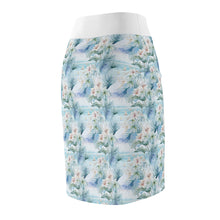 Load image into Gallery viewer, Tropical Blues- Floral Women&#39;s Pencil Skirt