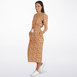 Women's Cropped Short Sweatshirt and Long Skirt Set – Gilded Gators