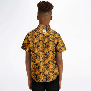 Youth Button Down Shirt - Golden Fronds
