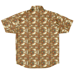 Warm Mid Mod- Mens Short Sleeve Button Down Shirt