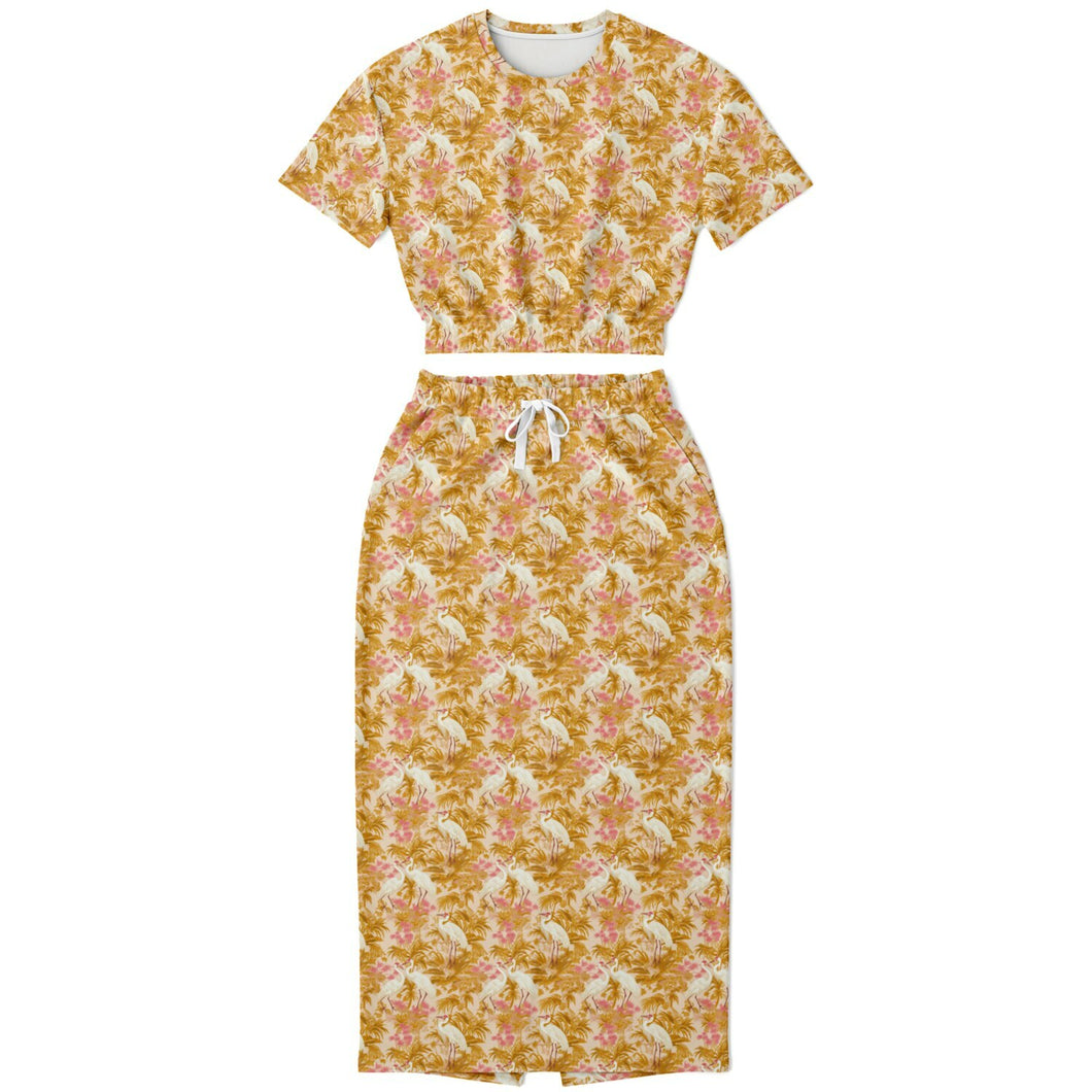 Cropped Sweatshirt and Long Skirt Set – Rosette Cranes