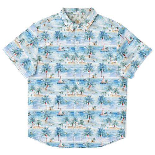 Tropic Sojourn- Kids Short Sleeve Button Down Shirt