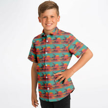 Load image into Gallery viewer, Youth Short Sleeve Button Down - Pluma Sunset