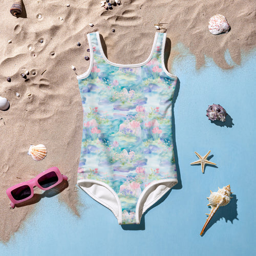 Water Liliy- Print Kids Swimsuit