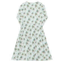 Load image into Gallery viewer, Festive Palms- long sleeve midi dress