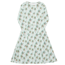 Load image into Gallery viewer, Festive Palms- long sleeve midi dress