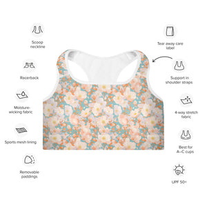 Orange Blossom- Padded Sports Bra