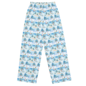 Tropical Sojourn -unisex adult wide leg lounge pants