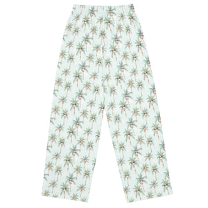 Festive Palms- unisex adult wide-leg pants