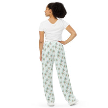 Load image into Gallery viewer, Festive Palms- unisex adult wide-leg pants