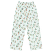 Load image into Gallery viewer, Festive Palms- unisex adult wide-leg pants