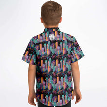 Load image into Gallery viewer, Youth Short Sleeve Button Down- Noche Neon