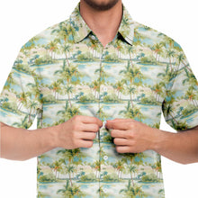 Load image into Gallery viewer, Palm Tree Breeze- Men&#39;s Short Sleeve Button Down Shirt