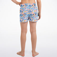 Load image into Gallery viewer, Miami Blue Skyline- Kids Swim Trunks