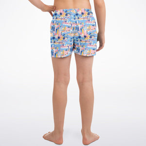 Miami Blue Skyline- Kids Swim Trunks