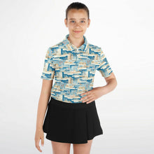 Load image into Gallery viewer, Mid Mod Blue- Kids Polo Shirt