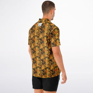 Men's Spread Collar Button Down Shirt - Golden Fronds
