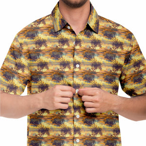Fire Sky- Men's Short Sleeve Button Down Shirt
