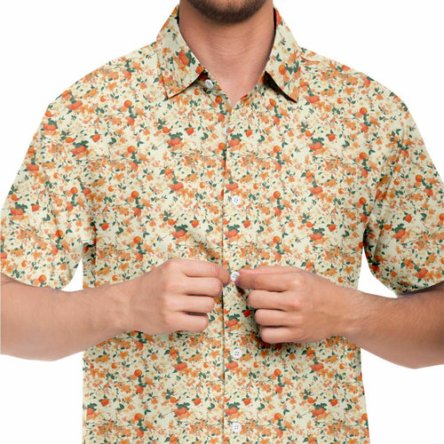 Orange Blossom- Short Sleeve Button Down Shirt