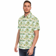 Load image into Gallery viewer, Palm Tree Breeze- Men&#39;s Short Sleeve Button Down Shirt
