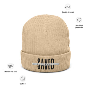 Saved by Grace- Ribbed knit beanie