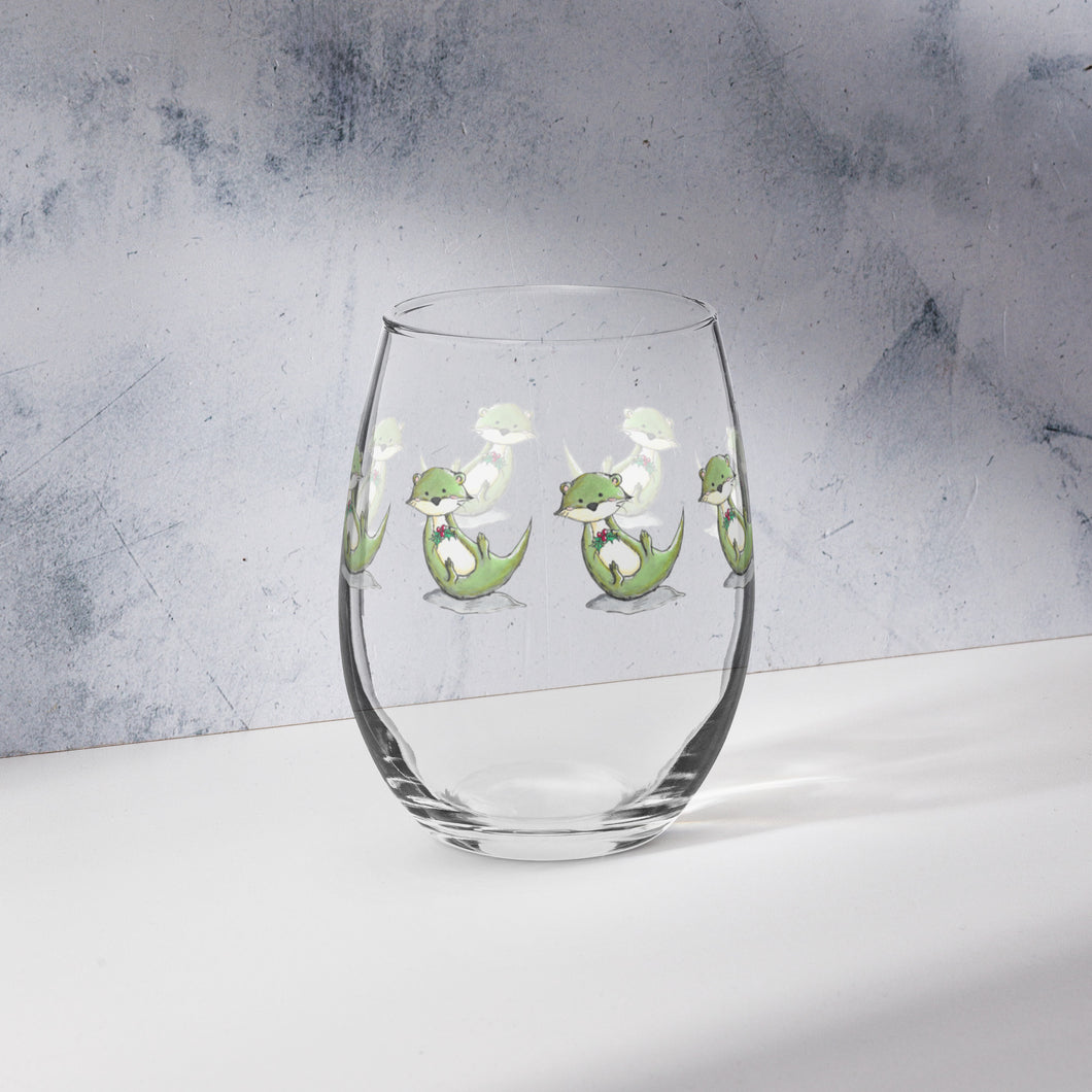 Holly the Otter- Stemless glass