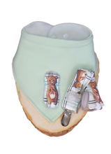 Load image into Gallery viewer, Bib and Pacifier Clip Gift Set - Carter the Bear