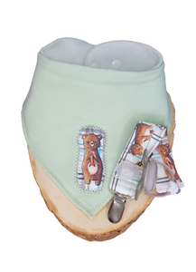 Bib and Pacifier Clip Gift Set - Carter the Bear