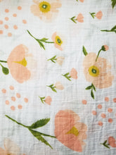Load image into Gallery viewer, Lightweight Baby Blanket- 2 Pack with Travel Bag- Blush Floral and Blue Cactus