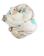 Load image into Gallery viewer, Lightweight Baby Blanket, 2 Pack, Travel Bag (Fish Print and Gray Zigzag)