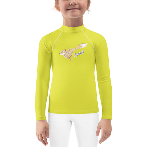 Chungi Fox Long Sleeve Unisex Rash Guard- Lime Green