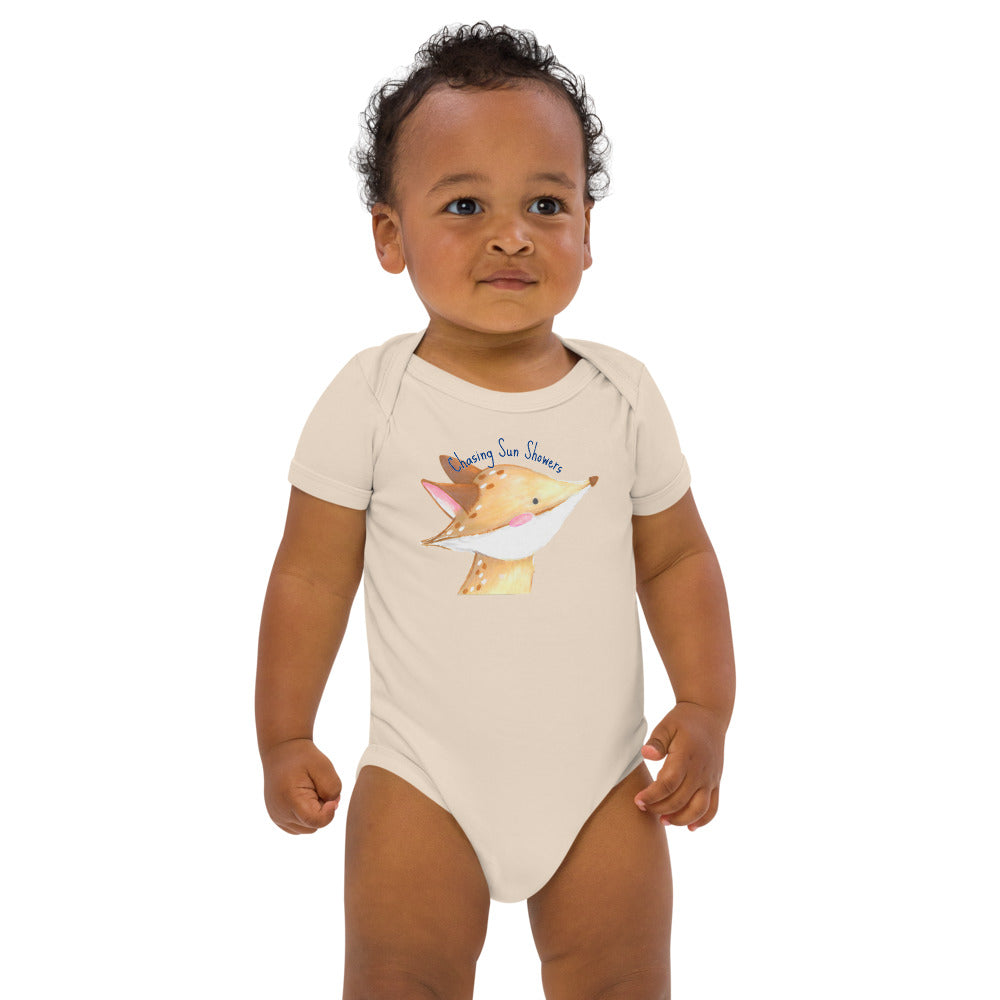 Chasing Sun Showers - Organic cotton baby bodysuit